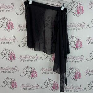 Ballet beautiful wrap skirt mesh tie up dance Chic Black Asymmetrical Skirt